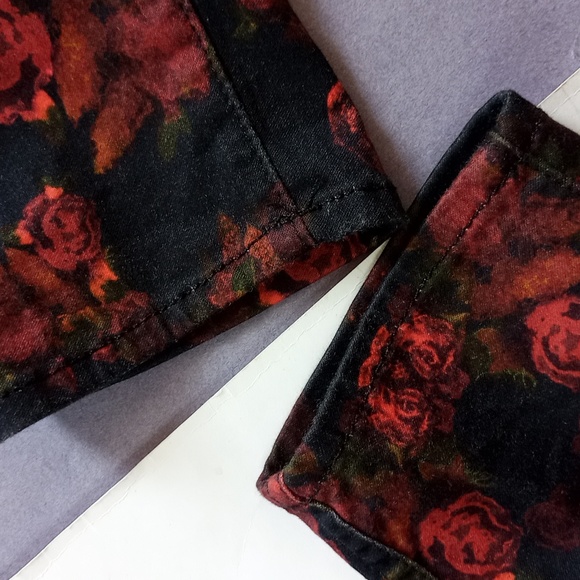 7 For All Mankind Red Rose Floral Denim Jeans Skinny - Picture 5 of 12